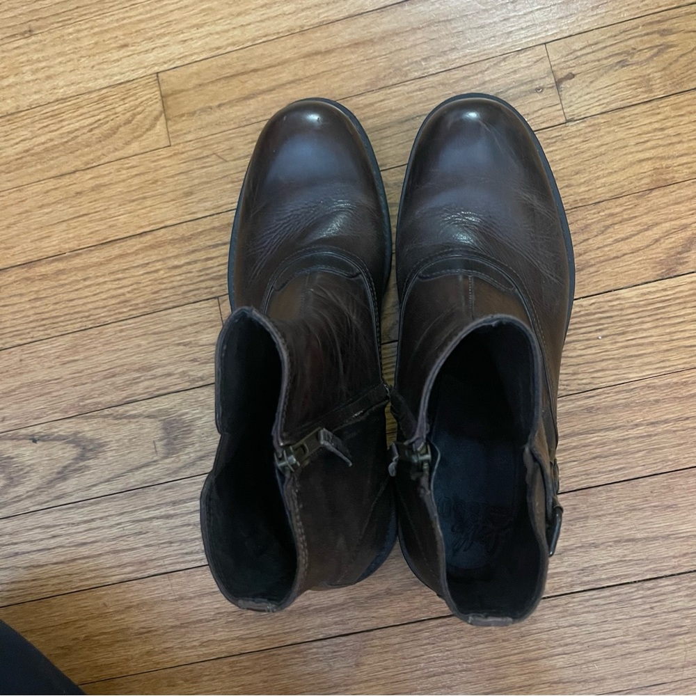 Men’s Leather J&M Johnston & Murphy Slip on Side Zipper Boots Size 9.5 - Picture 7 of 12
